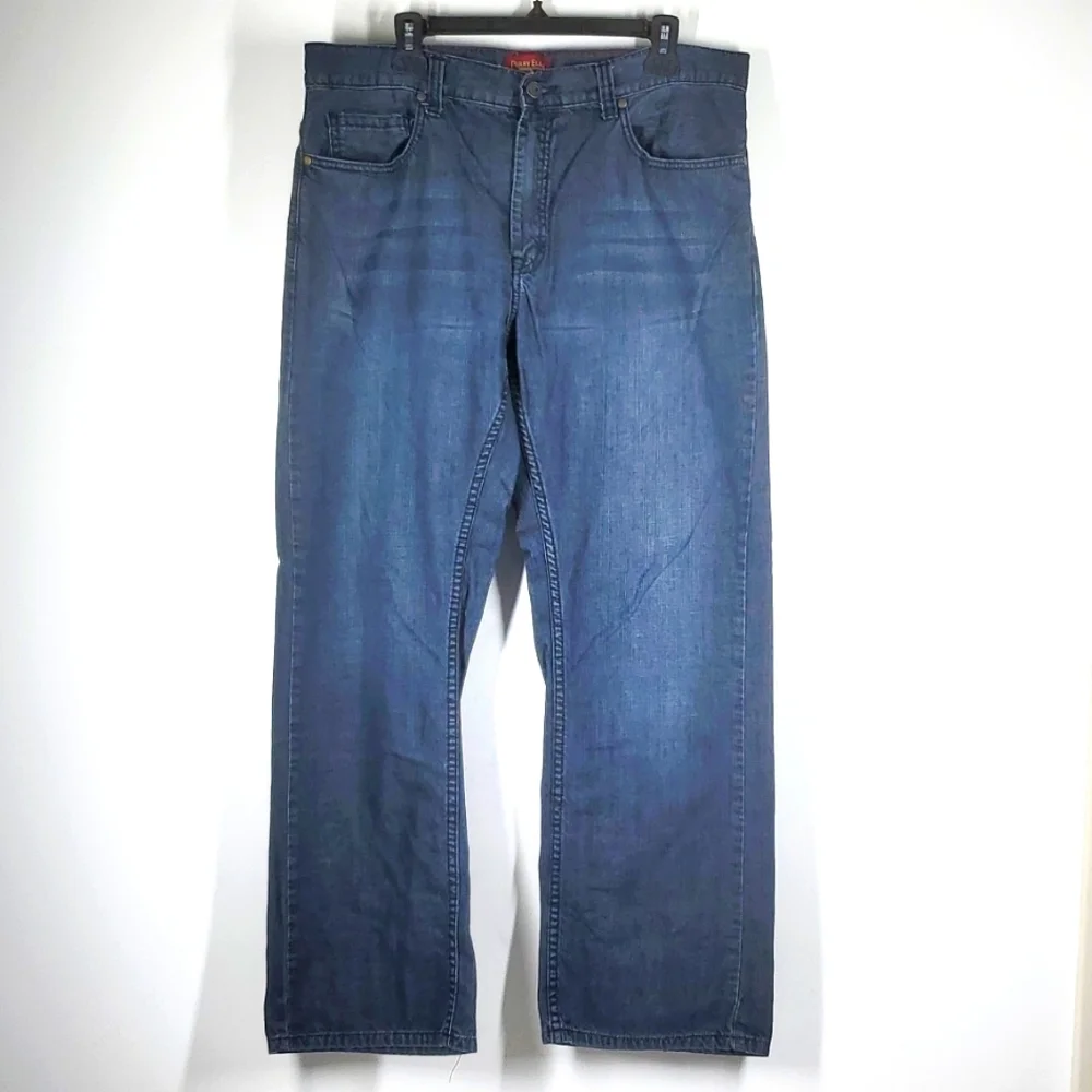 Perry Ellis Premium Denim Dark Blue Bootcut Jeans 36x30 EUC